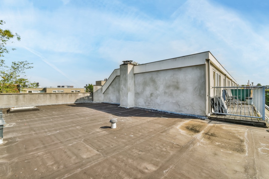 Flat roof of a house.