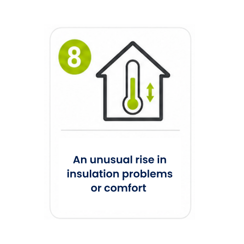 Icon number 8: An unusual rise in insulation problems or comfort issues.